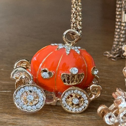 Collana Betsy Johnson Strass Smalto Arancione Zucca Coach