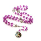 Glass Beads Prayer Rosary Necklace Religious Jewelry Gift for Women Girl