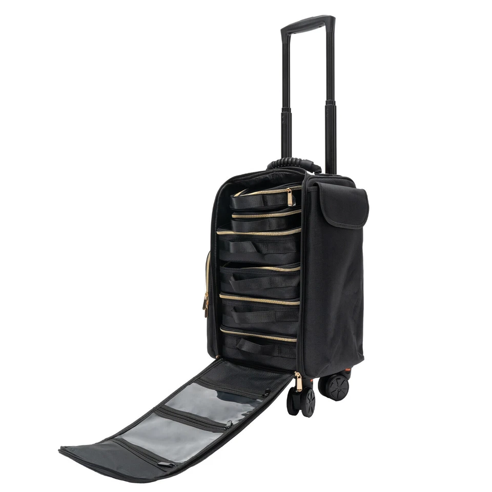 Rolling Makeup Train Case Trolley for Makeup Artist Nail Technician Hairstylist - Image 1 of 4