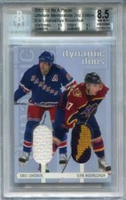 2001-02 BAP Ultimate Memorabilia Dynamic Duos Kovalchuk Lindros Dual Jersey /30