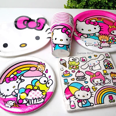 Sanrio Hello Kitty 生日派对用品盘杯餐巾套装 — 第 1/4 张图片