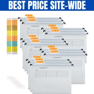 15x A4 Suspension Files with Tabs & Inserts | White Hanging File Folders for Off - Picture 1 of 7