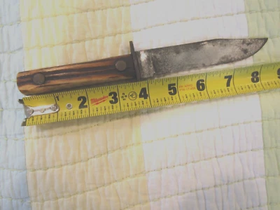 BOWIE PUNTA DE CLIP, MANGO DE CIERVO, LATÓN FIJADO, 9 '' PULGADAS, TEMPRANO SIN MARCA Foto 1 de 4