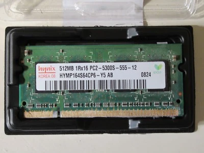 2 x Hynix 512MB PC2-5300S-555-12, laptop RAM - Image 1 of 2