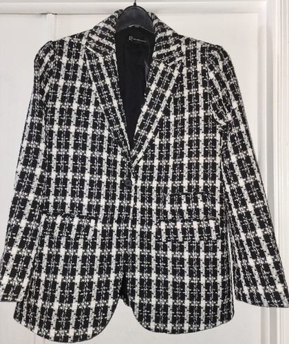 AREA NYC Blazer a quadri in tweed 100% autentico NY&C taglia: M
