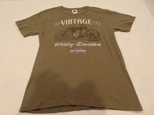 Harley Davidson Las Vagas Navada Army Green T Shirt Medium, Lost Vagas  EUC   - Picture 1 of 5