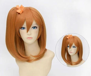 Love Live! Anime Kousaka Honoka Medium Orange Cosplay Wigs Hair Clip Ponytail - Picture 1 of 6