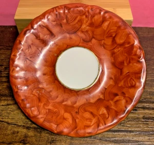 Vintage handbemalte rote Demitasse Untertasse * Goldrand * Made in Germany USA Zone - Bild 1 von 4