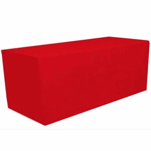 4' ft. x 2' ft. Fitted Polyester Tablecloth Table Cover Wedding Banquet Red - Picture 1 of 1