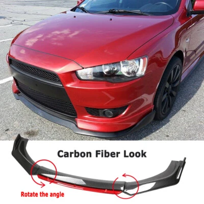 Protector divisor alerón labial parachoques delantero para Mitsubishi Lancer 08-15 EVO X 10 Foto 1 de 4