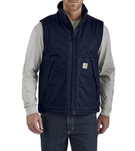 Carhartt 103387 Fire Resistant Quick Duck Vest Insulated Navy Blue 2XL Regular - Picture 1 of 4