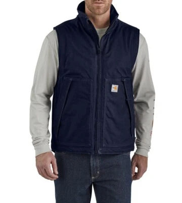 Carhartt 103387 Fire Resistant Quick Duck Vest Insulated Navy Blue 2XL Regular - Image 1 of 4