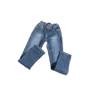 Members Mark Girls Knit Denim Jeans Size 6 Dark Wash Skinny Ankle Adjustable - Picture 1 of 5