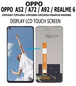 OPPO A52 / A72 / A92 / REALME 6 DISPLAY TOUCH SCREEN LCD  PARI ORIGINALE NERO - Imagen 1 de 14