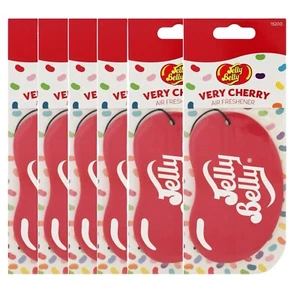 6 x Jelly Belly 2D Car Air Freshener Freshner Fragrance Scent - Very Cherry - Picture 1 of 1