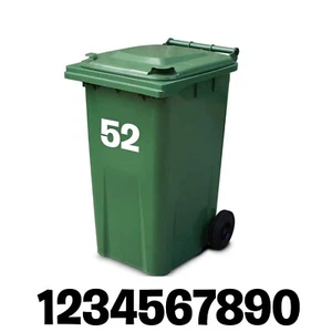 3 x LOGOTIPO DE CALCOMANÍA NÚMERO DE CONTENEDOR PARA CONTENEDOR WHELLIE / CONTENEDOR DE RECICLAJE / CONTENEDOR DE RESIDUOS DE ALIMENTOS - Imagen 1 de 5
