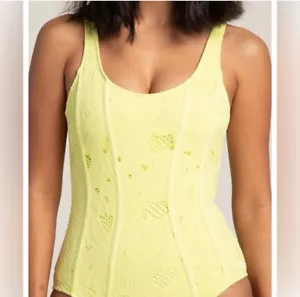 Traje de baño Hurley X Carissa Moore amarillo ganchillo de una pieza talla mediana - Imagen 1 de 12