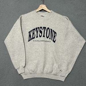 Vintage Keystone Colorado Crewneck Sweatshirt Adult L (Fits M) Gray 90s Hanes - Picture 1 of 9