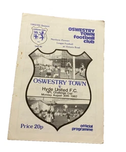 OSWESTRY TOWN V HYDE UNITED - NPL CUP 1ST RD, 1ST LEG - 30/8/1982 - Picture 1 of 1