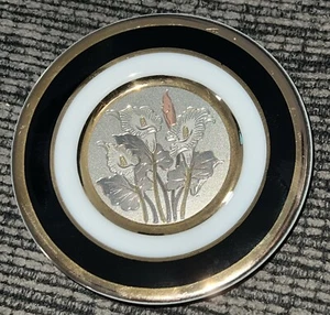Vintage 24kt Goldrand Art of Chokin Teller 4" Japan - seltenes Blumenmuster! - Bild 1 von 3