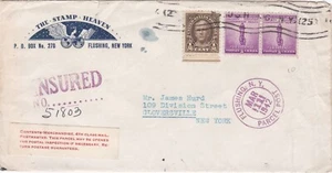 1942 USA censored WWII cover sent from Flushing NY to Gloversville NY - Picture 1 of 2