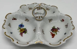 Casa Padrino Luxus Barock Porzellan Servierschale mit Tragegriff Weiß Gold 25 cm - Bild 1 von 4