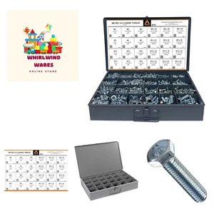 Heavy-Duty 1275-Piece Titanium Nut Bolt Set with Washers - Grade 8.8 Strength - Picture 1 of 9