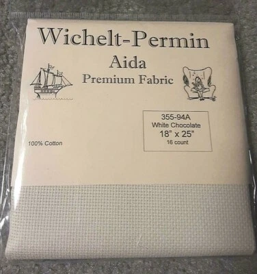 Wichelt Imports PREMIUM Cross Stitch Fabric AIDA 16ct 18" X 25" WHITE CHOCOLATE