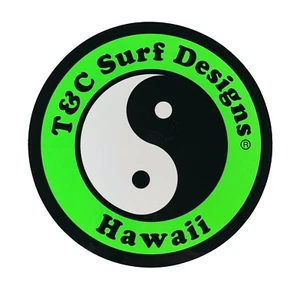 Adesivo T&C Town & Country Surf Designs Hawaii 6,5" GRANDE autentico T&C verde - Foto 1 di 2