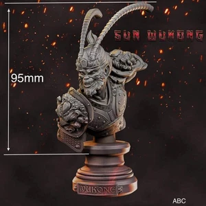 Kit modellino stampa 3D BUSTO 95mm Monkey King fantasia non verniciato - Foto 1 di 1