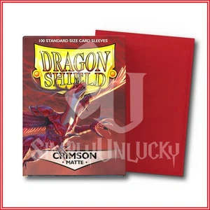 Crimson 100 Matte Dragon Shield Sleeves Standard Size🐉for Pokemon MTG DGM DBS - Picture 1 of 2