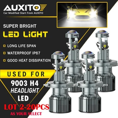 2-20PC H4 LED Headlight Kit Light Bulbs High Low Beam 6500K HB2 9003 30000LM Y19 - Image 1 of 4