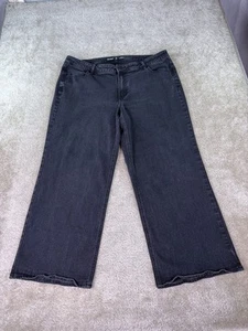 Old Navy Women's Size 20 Short High Rise Wow Wide Leg Jeans Black Jack C308 - Picture 1 of 14