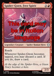 MTG 4x SPIDER-GWEN, FREE SPIRIT EXC - SPIDER-GWEN, SPIRITO LIBERO 90 - SPM - Picture 1 of 1