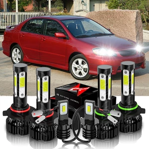 For Toyota Corolla 2001-2004 6000K LED Headlight Fog Light Bulbs Combo Kit White - Picture 1 of 15