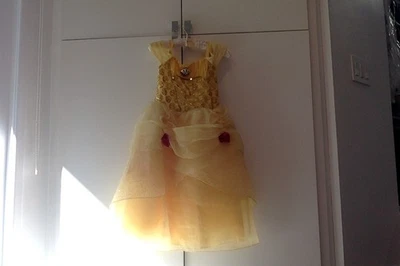 Disney princess Belle costume 5-6 awesome condition Gold, Yellow w/ rose pendant - Image 1 of 4