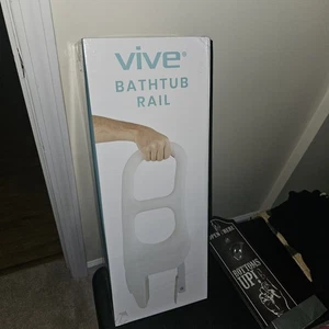 Vive Bathtub Rail #LVA1021 Clamp On Bath Tub Grab Bar Handle Bathroom Safety - Picture 1 of 1