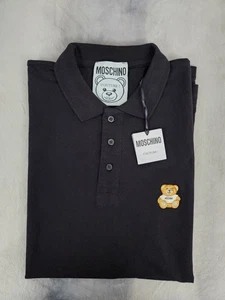 Camisa polo negra Moschino Couture Milano con logotipo de oso de peluche para hombre talla 42 - Imagen 1 de 12