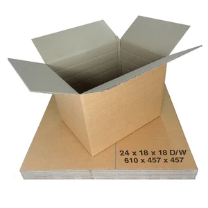 24 x 18 x 18/610 x 457 x 457 DOUBLE WALL BOXES POSTAL MAILING CARDBOARD CARTONS - Picture 1 of 3