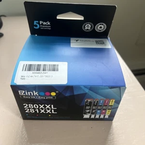280XXL 281XXL 5 Pack Ink Cartridges, Ezink. EXTRA Four Cartridges In Another Box - Picture 1 of 3