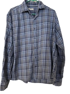 Peter Millar Herren blau kariert Panel Langarm Knopfleiste Hemd Large - Bild 1 von 16