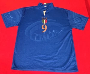 Christian Bobo Vieri #9 Home Soccer Football Shirt Blue Jersey Sz Medium - Picture 1 of 18