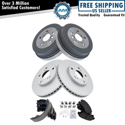 Front & Rear Brake Pad & Rotor,Shoe & Drum Kit Fits 1996-2000 Toyota Camry - Изображение 1 из 4