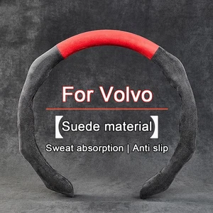 Cubierta de manija del volante gamuza absorbente de sudor para Volvo XC60 XC90 S90 V90 - Imagen 1 de 15