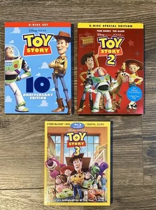 Toy Story DVD 2 Discs With Slipcover 2005 Toy Story 2 DVD Toy Story 3 Blu Ray - Picture 1 of 7