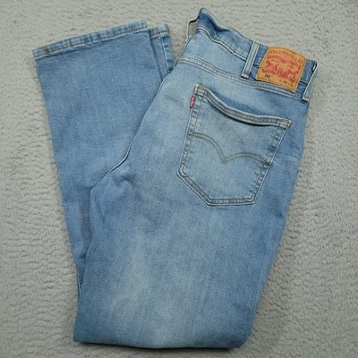 Levis 514 Straight Fit Denim Jeans Mens 38x32 (36x32) Light Wash Blue Cotton - Image 1 of 4