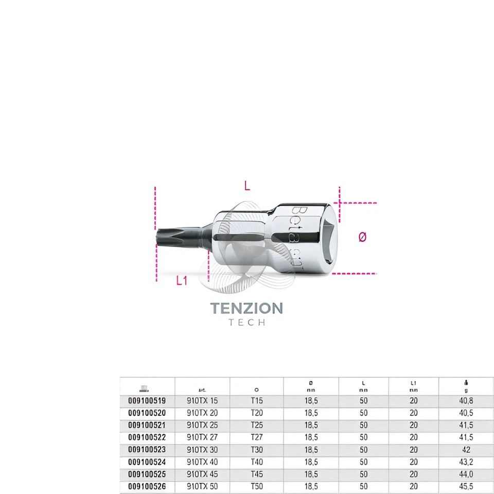 Chiave A Bussola Maschio Torx 3/8" - Beta 910TX - Immagine 1 di 1