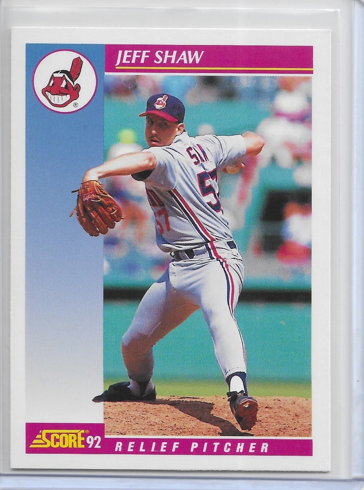 1992 Score Baseball Jeff Shaw Card # 624 Cleveland Guardians - Image 1 of 1