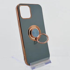 iPhone 12 & 12 Pro Ring Grip Stand Holder Case Teal Gray Rose Gold Accents NEW - Picture 1 of 7