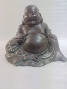Vintage Brass Laughing Buddha - Picture 1 of 17
